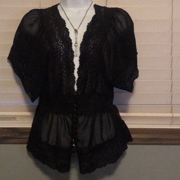 Tops - Sexy sheer black top